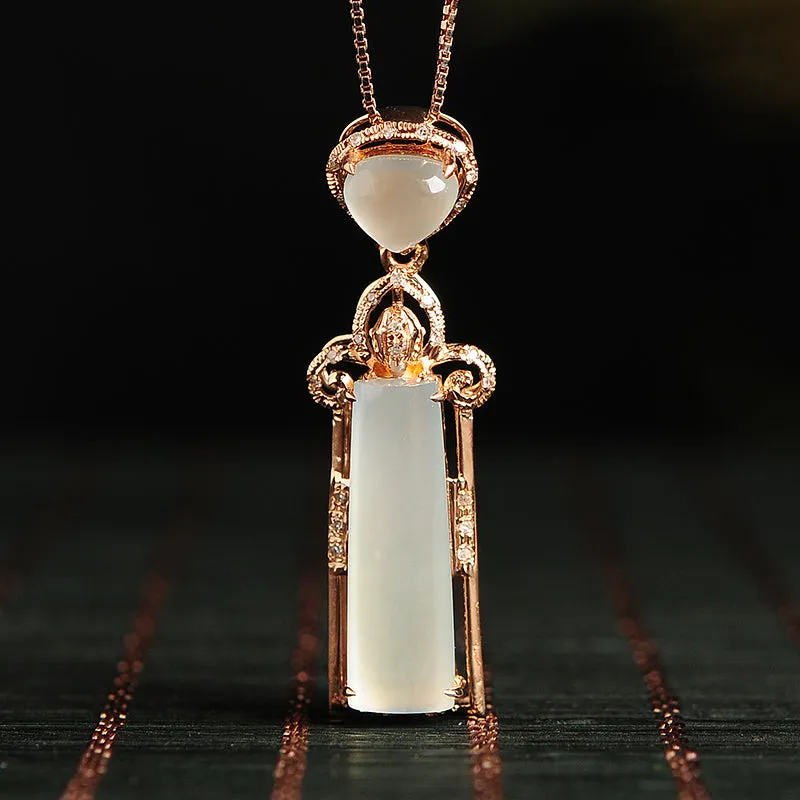 Natural Jade Pendant Jadeite Gold Pendant PT80