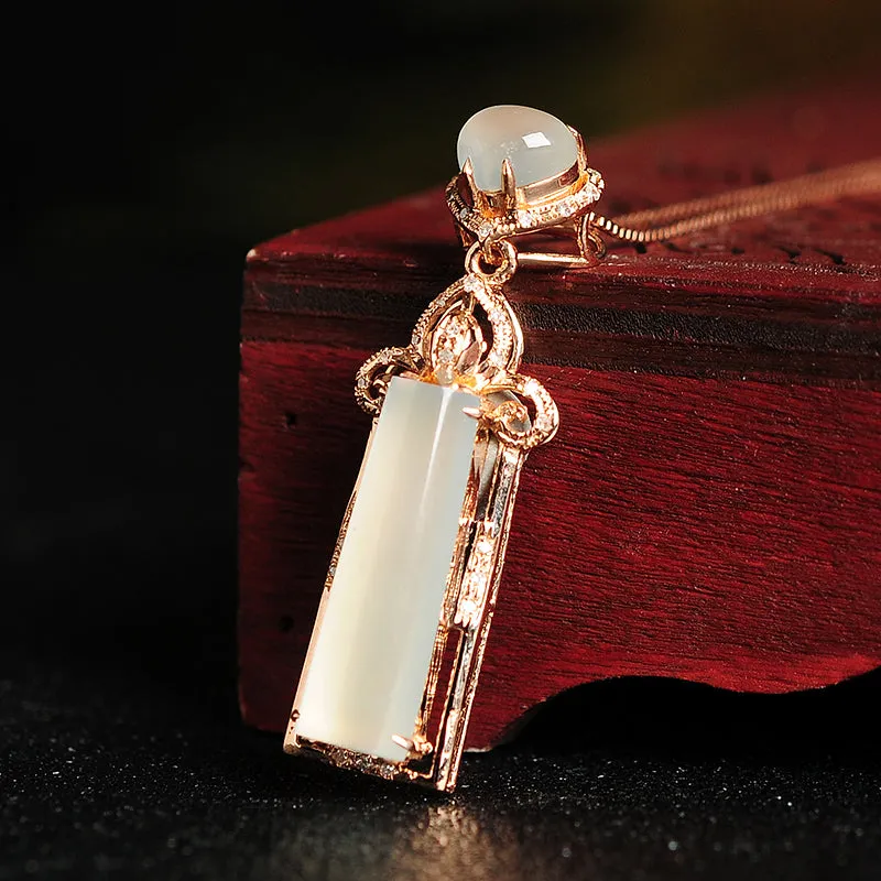 Natural Jade Pendant Jadeite Gold Pendant PT80