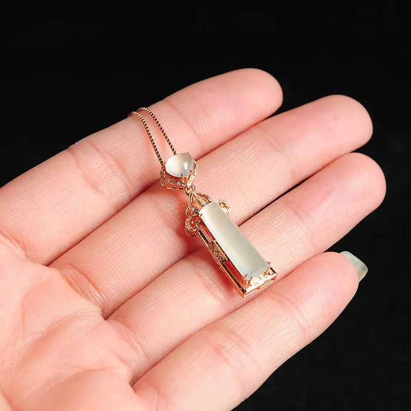 Natural Jade Pendant Jadeite Gold Pendant PT80