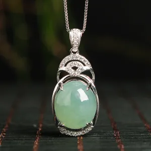 Natural Jade Pendant Jadeite Silver Pendant PT117