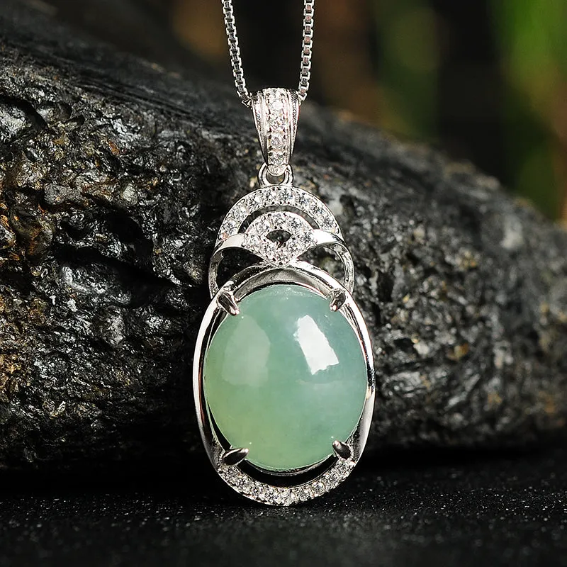 Natural Jade Pendant Jadeite Silver Pendant PT117