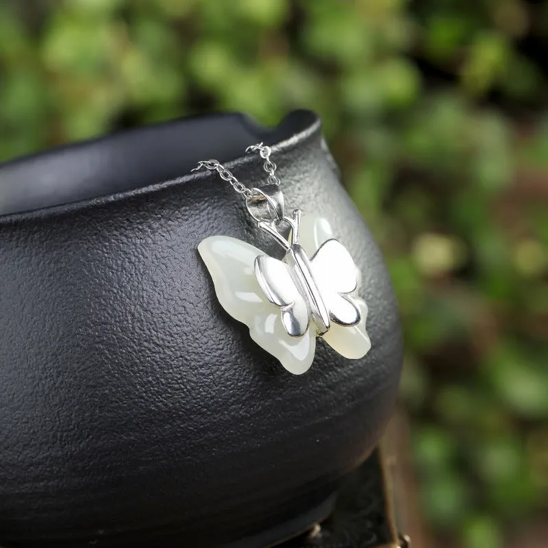 Natural Jade Pendant Nephrite Silver Pendant ZPT111
