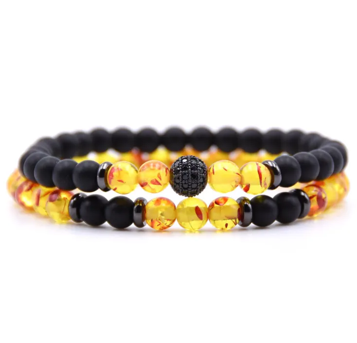 Natural Micro-inlaid Zircon Stone Beaded Bracelet