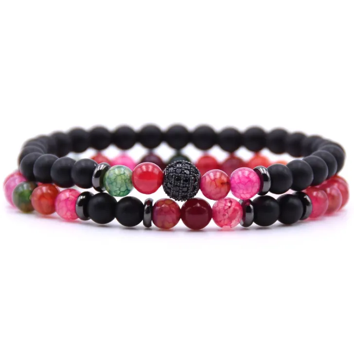 Natural Micro-inlaid Zircon Stone Beaded Bracelet