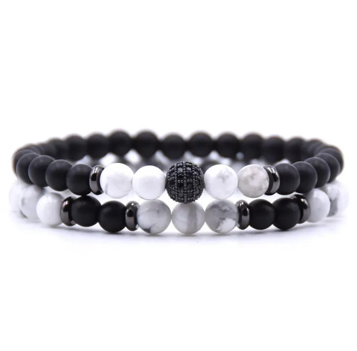 Natural Micro-inlaid Zircon Stone Beaded Bracelet