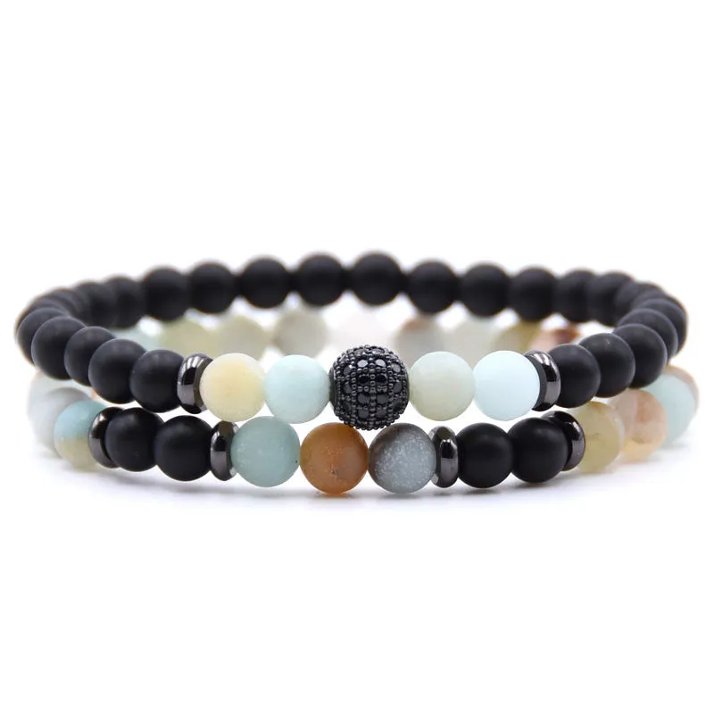 Natural Micro-inlaid Zircon Stone Beaded Bracelet