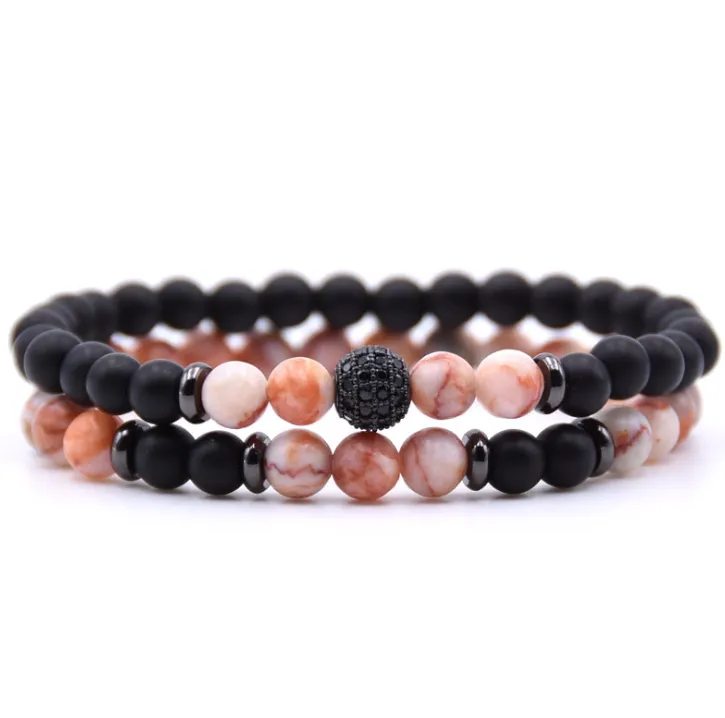 Natural Micro-inlaid Zircon Stone Beaded Bracelet