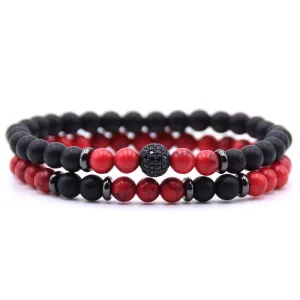 Natural Micro-inlaid Zircon Stone Beaded Bracelet