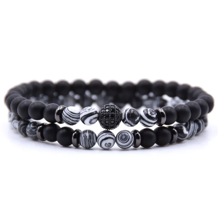 Natural Micro-inlaid Zircon Stone Beaded Bracelet