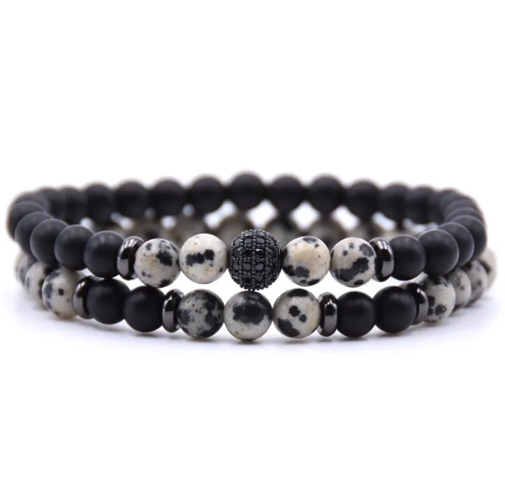 Natural Micro-inlaid Zircon Stone Beaded Bracelet