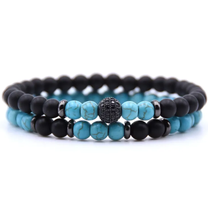 Natural Micro-inlaid Zircon Stone Beaded Bracelet