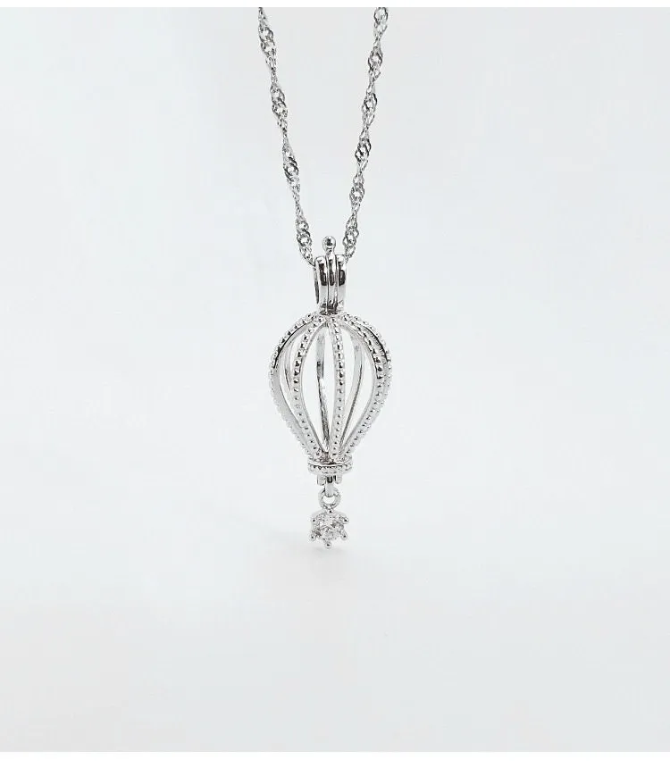Necklace Pendant Blank Setting Сage Charm 13x34mm Sterling Silver Fine 925 For One Bead No Prong DIY Jewelry Finding Wholesale 1pc