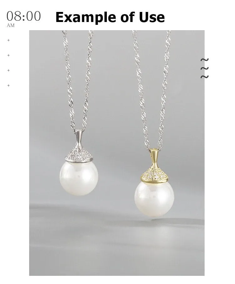 Necklace Pendant Setting Blank 12mm 1pc 1.1g 925 Sterling Silver Flower Shape Base for 1 Pearl Bead CZ Semi Mount Wholesale Available