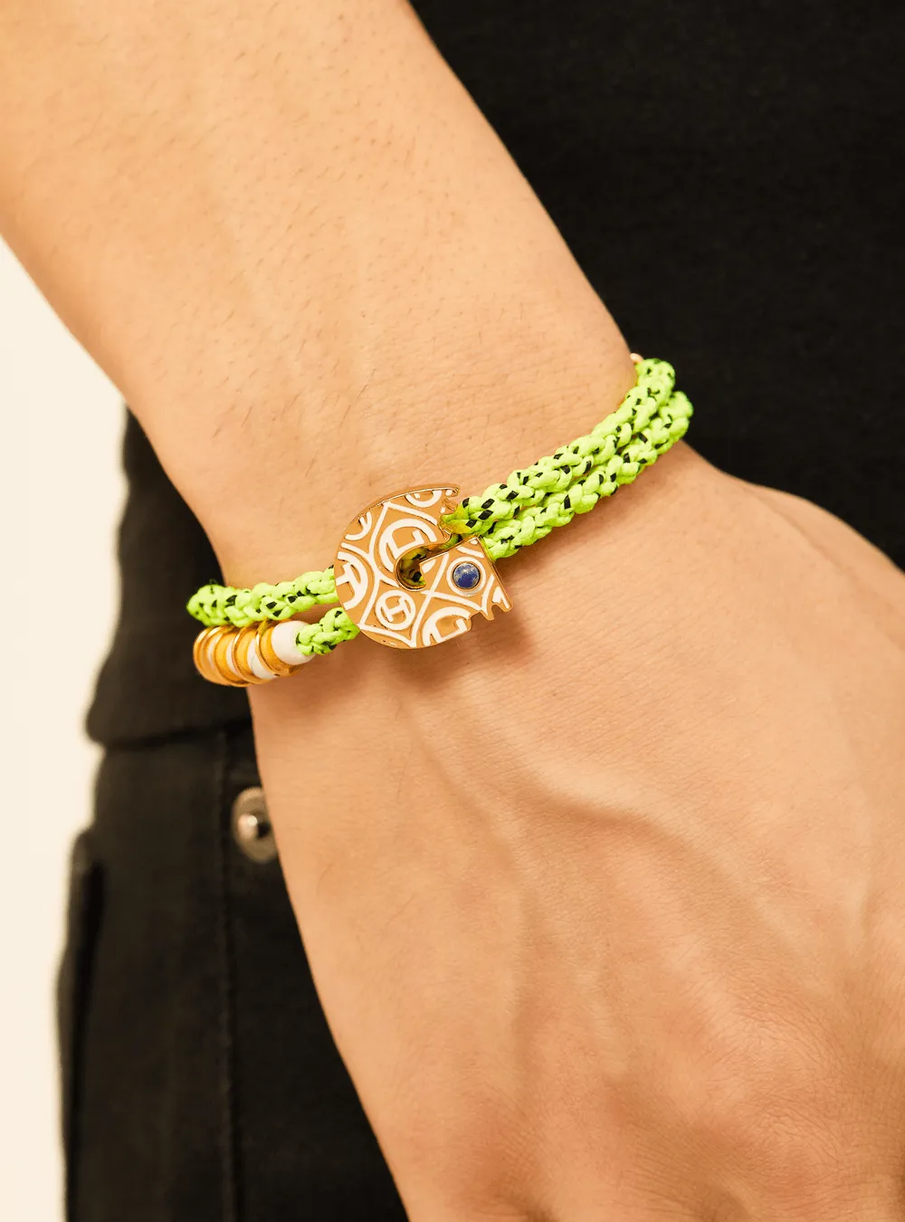 OH Dopamine Bond Bracelet in Cyber Lime, Gold Finish