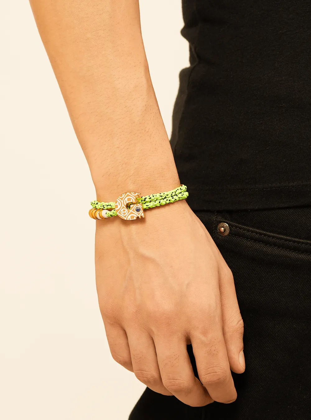 OH Dopamine Bond Bracelet in Cyber Lime, Gold Finish