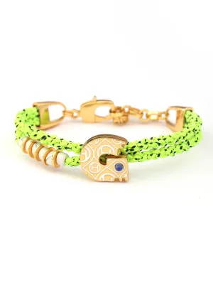 OH Dopamine Bond Bracelet in Cyber Lime, Gold Finish