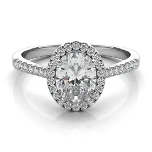 Oval Diamond Halo Engagement Ring