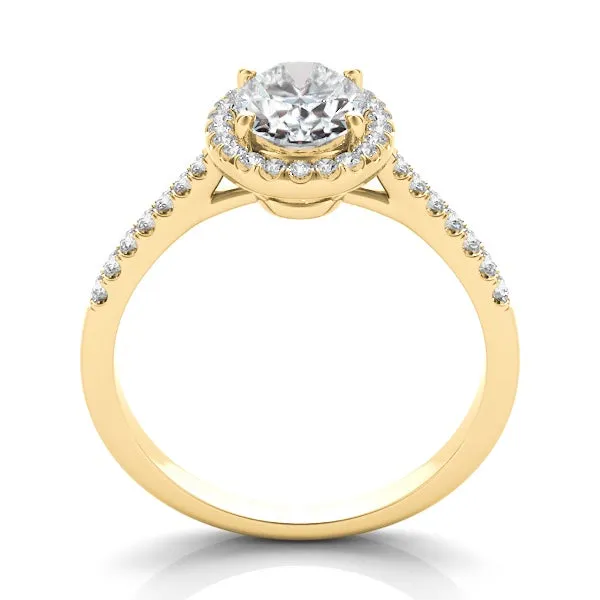 Oval Diamond Halo Engagement Ring