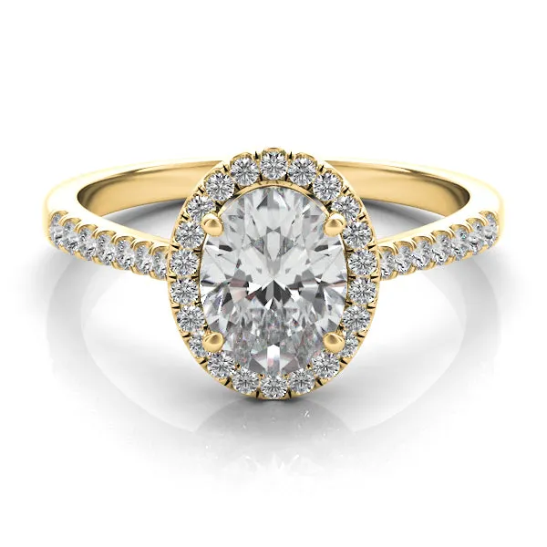 Oval Diamond Halo Engagement Ring