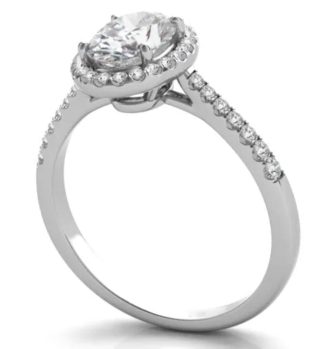 Oval Diamond Halo Engagement Ring
