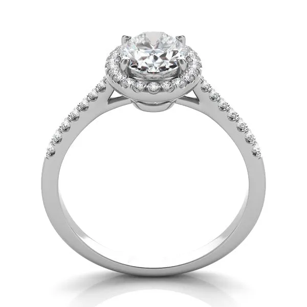 Oval Diamond Halo Engagement Ring