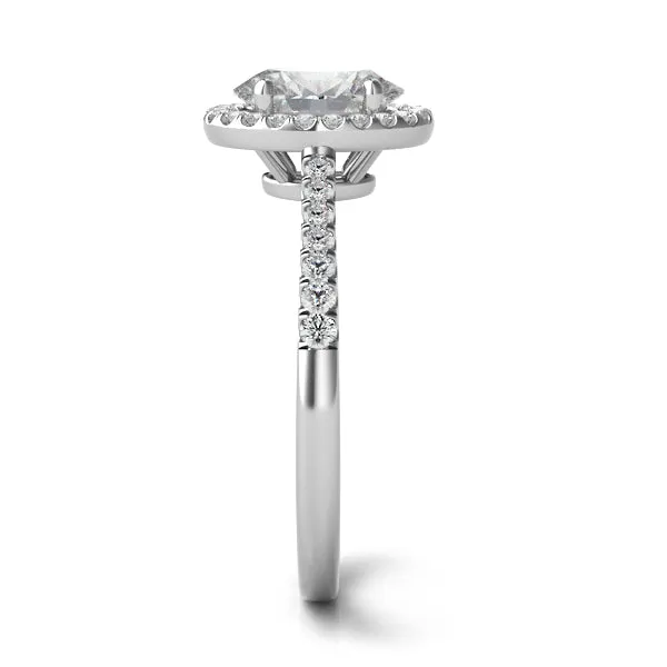 Oval Diamond Halo Engagement Ring