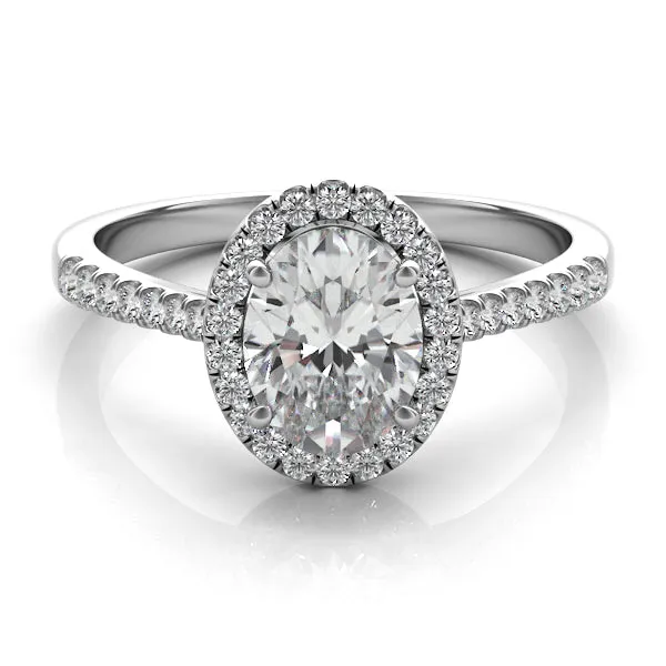 Oval Diamond Halo Engagement Ring