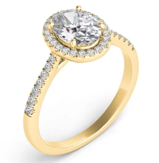 Oval Diamond Halo Engagement Ring
