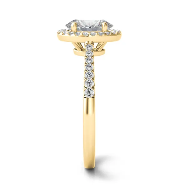 Oval Diamond Halo Engagement Ring