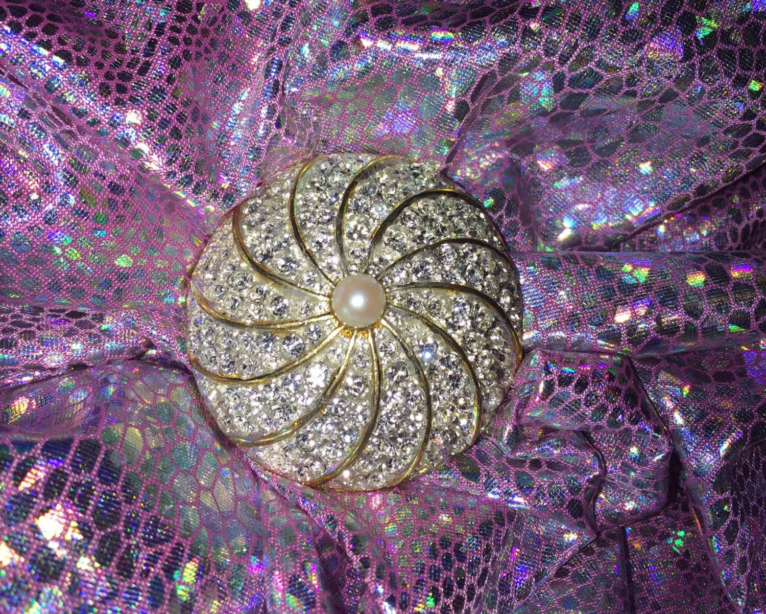 Pearl Bridal brooch Vintage Bride by Sardi with crystal