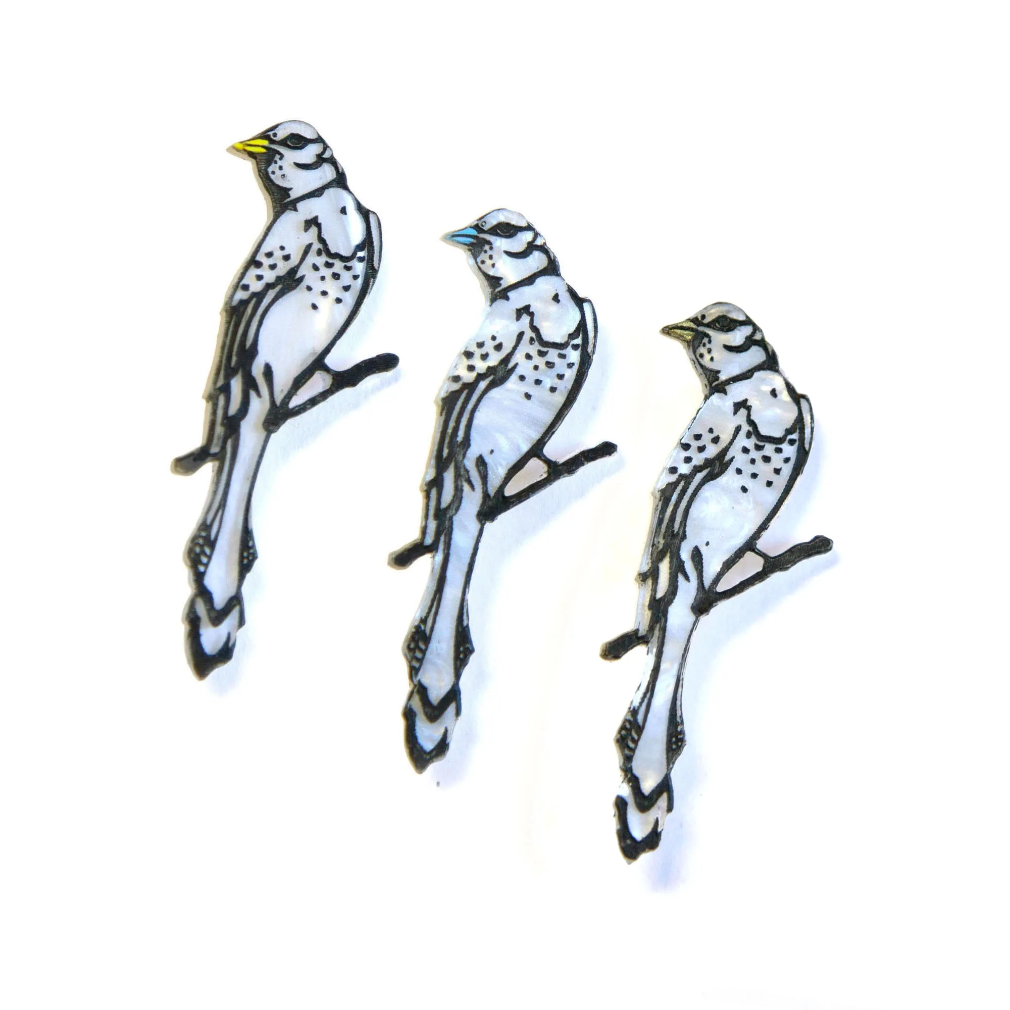 PEARLY BIRD . brooch