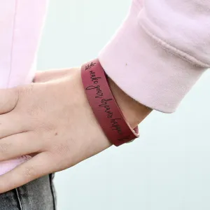 Personalized Leatherette Kids Cuff Bracelet "Make Your Dream Happen"