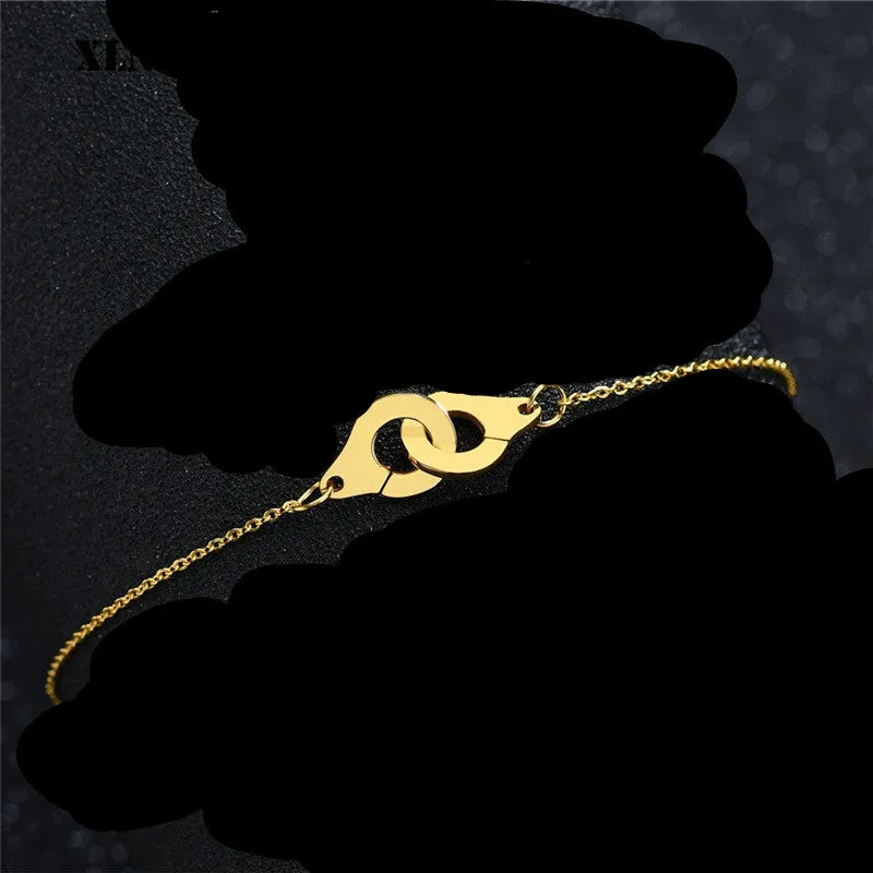Personalized Stainless Steel Handcuffs Bracelet