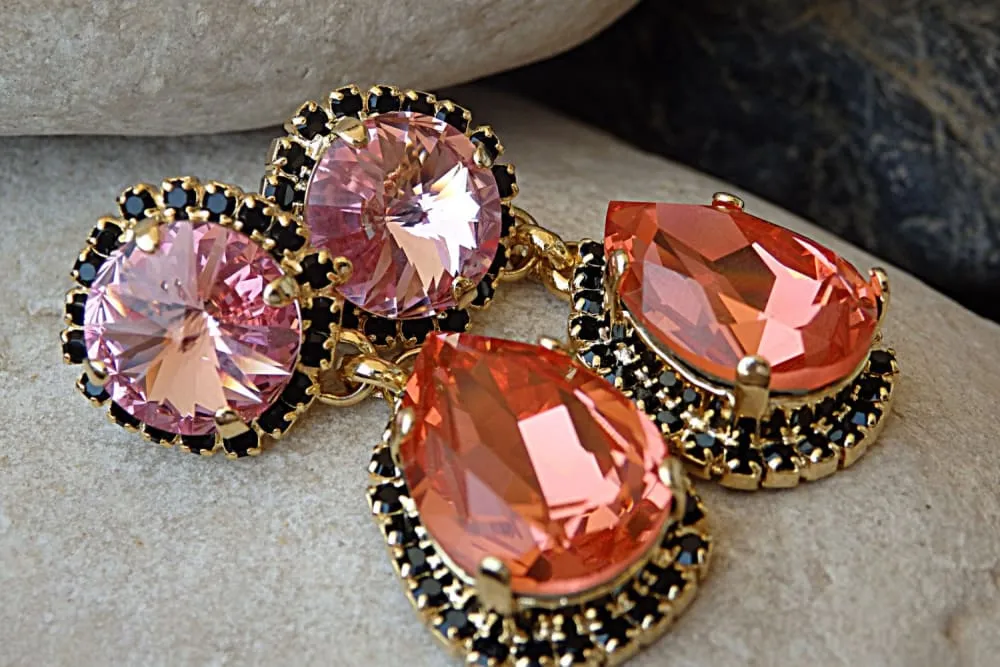 Pink Chandelier Earrings
