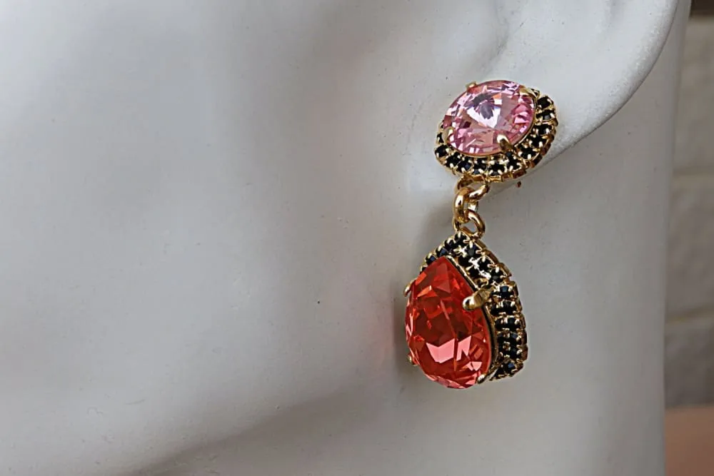 Pink Chandelier Earrings