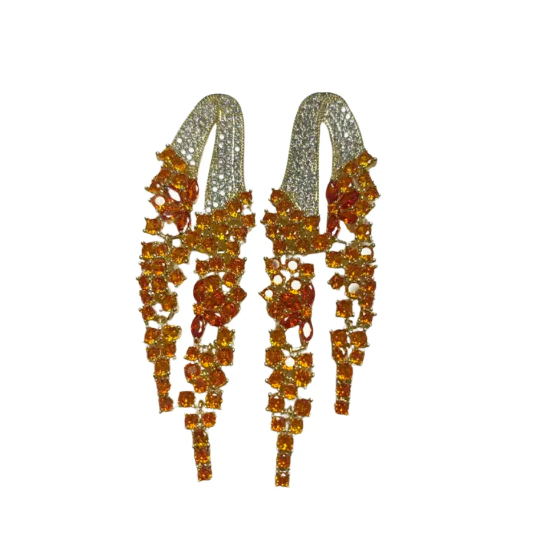 Pre Order:  Zircon Long Tassel Earrings