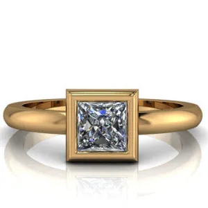 Princess Cut Moissanite Solitaire Engagement Ring - Priscilla