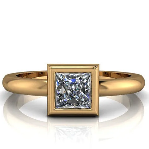 Princess Cut Moissanite Solitaire Engagement Ring - Priscilla