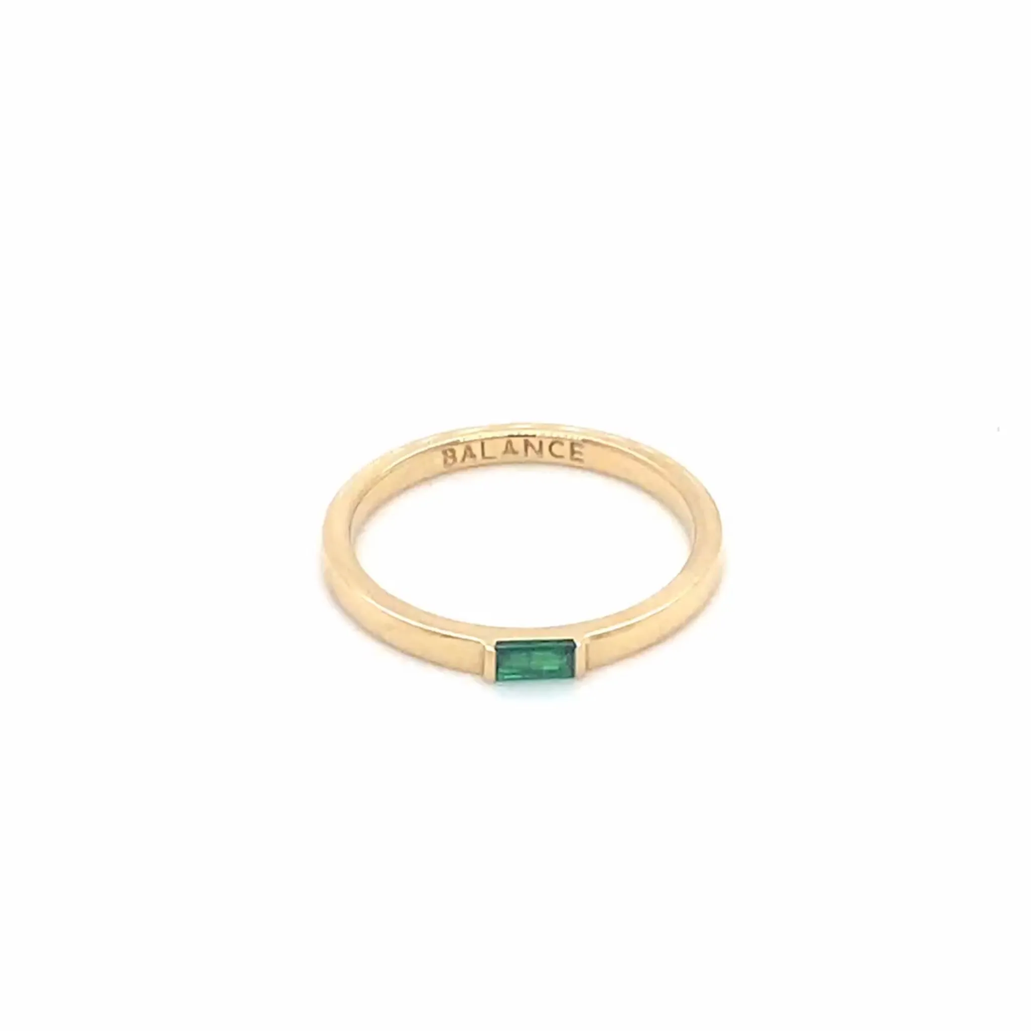 "Balance" Emerald Poesy Stackable Ring