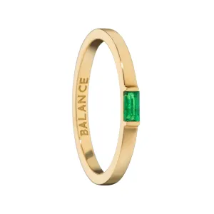 "Balance" Emerald Poesy Stackable Ring
