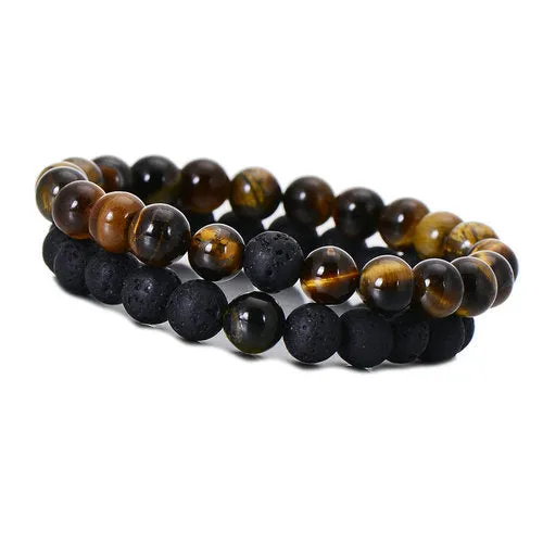 Red & Black Lava 8mm Bracelet