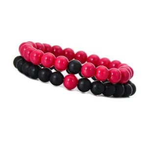 Red & Black Lava 8mm Bracelet