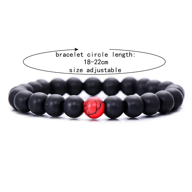 Red & Black Lava 8mm Bracelet