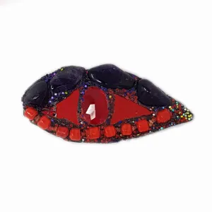 RED & PURPLE EYE BROOCH