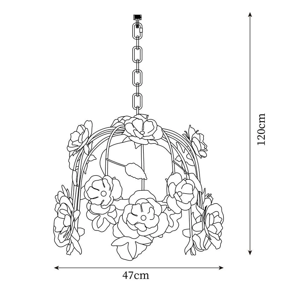 Romantische Flowers Pendant Lamp 13.7″- 47.2″