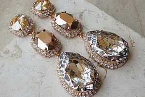 Rose Gold Chandelier Earrings