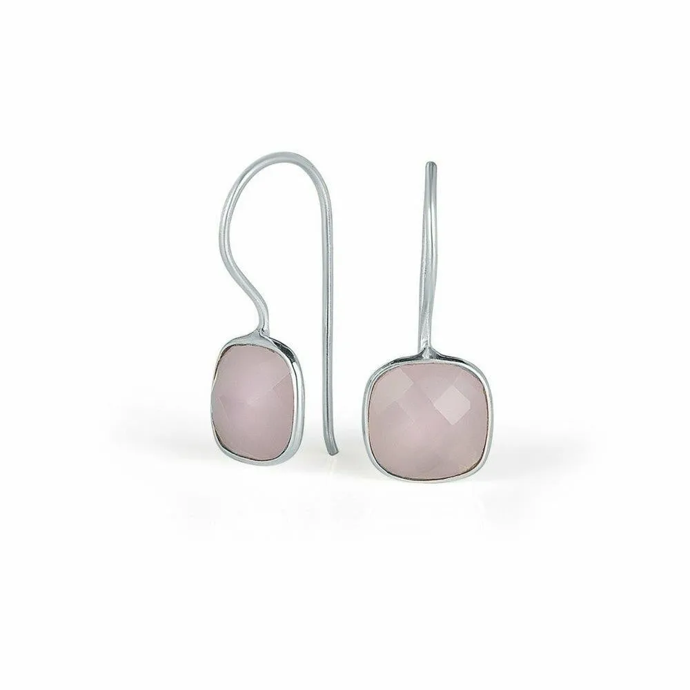 Rose Quartz Earrings | Silver
