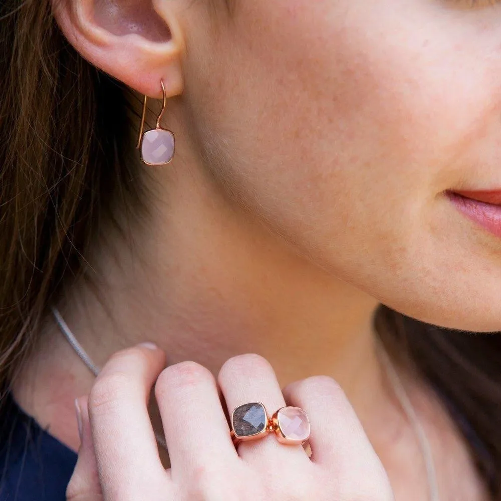 Rose Quartz Earrings | Silver