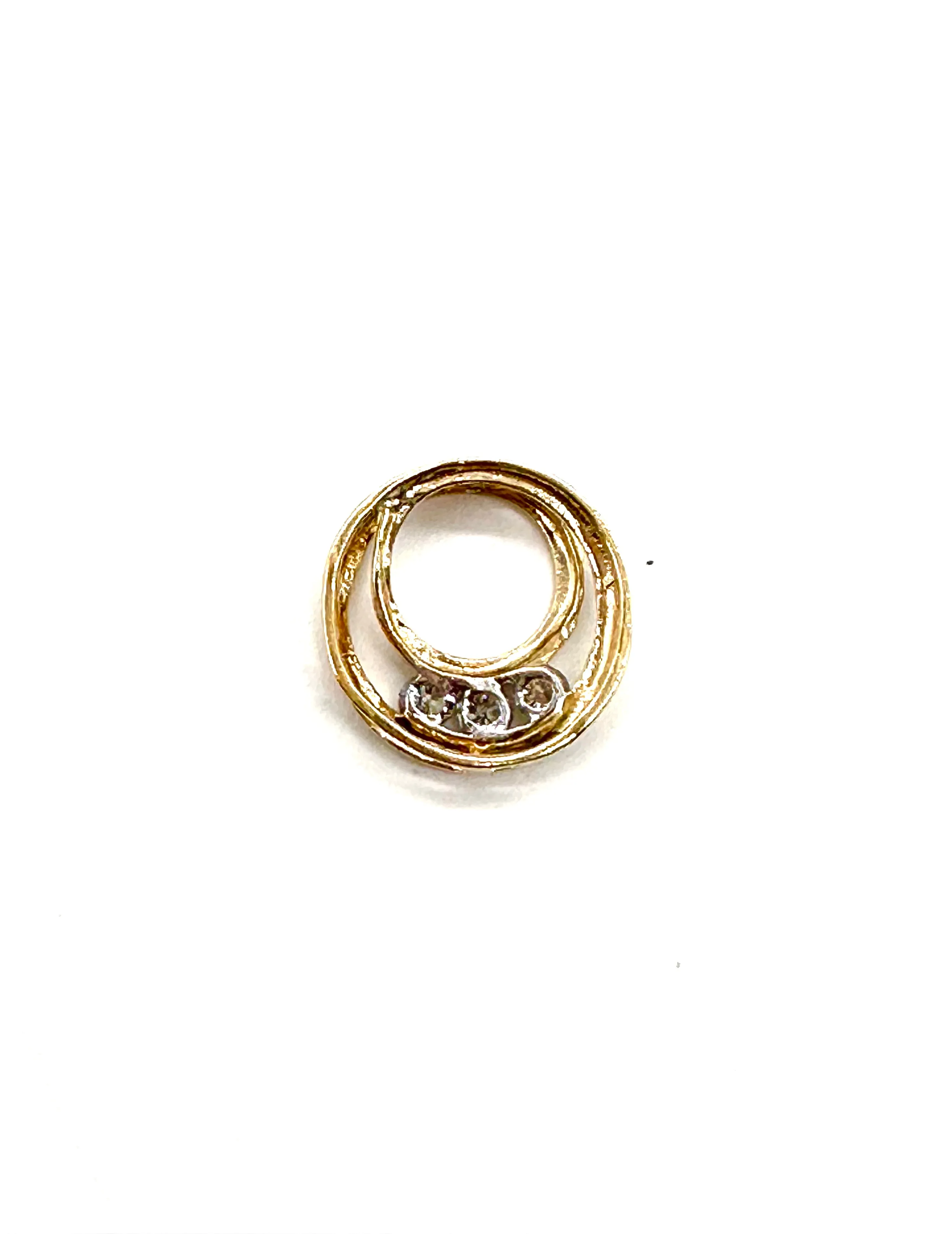 Round diamond slide pendant