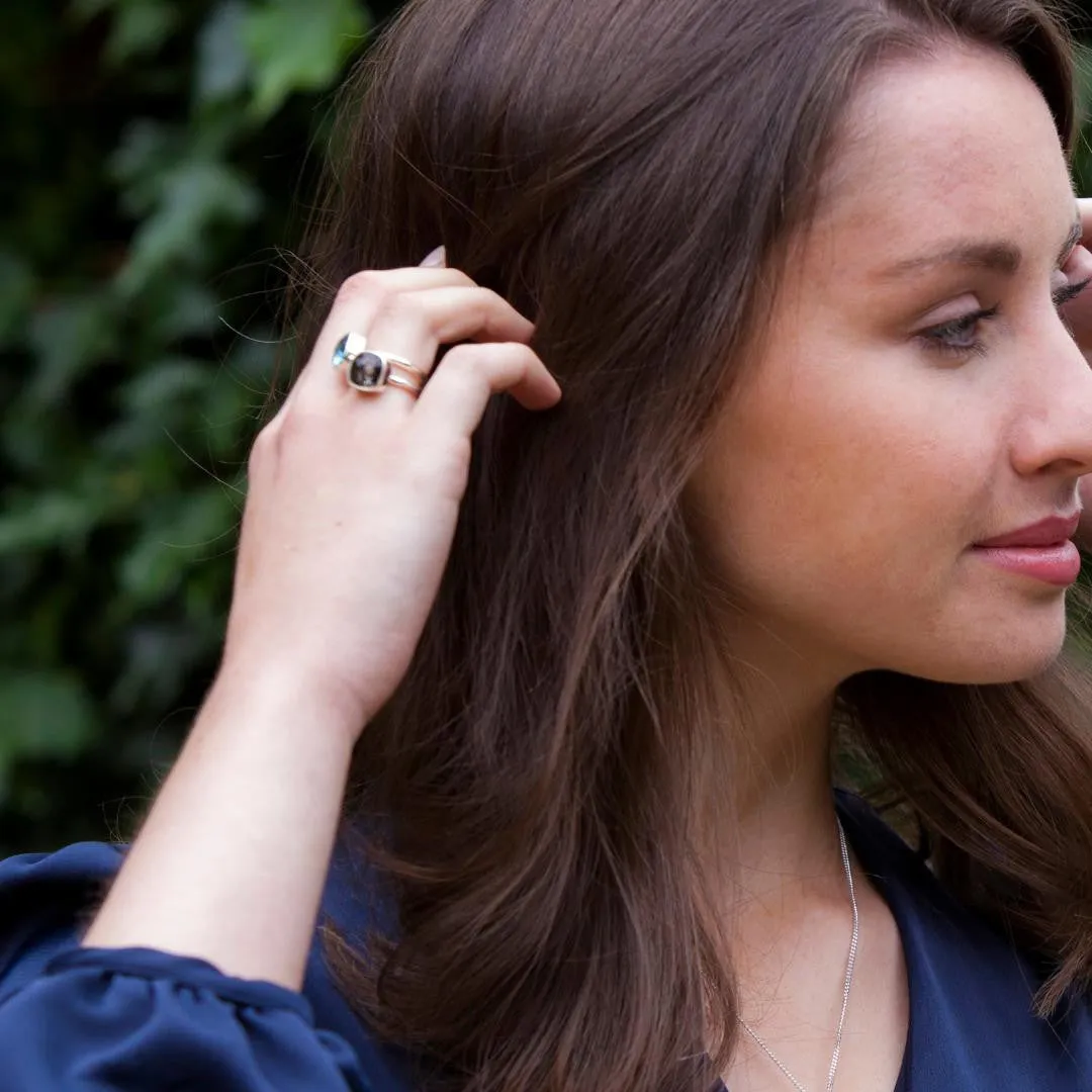 Rutilated Quartz Cocktail Ring | Gold